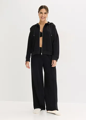 Huispak van scuba met korte top • zwart • bonprix online shop