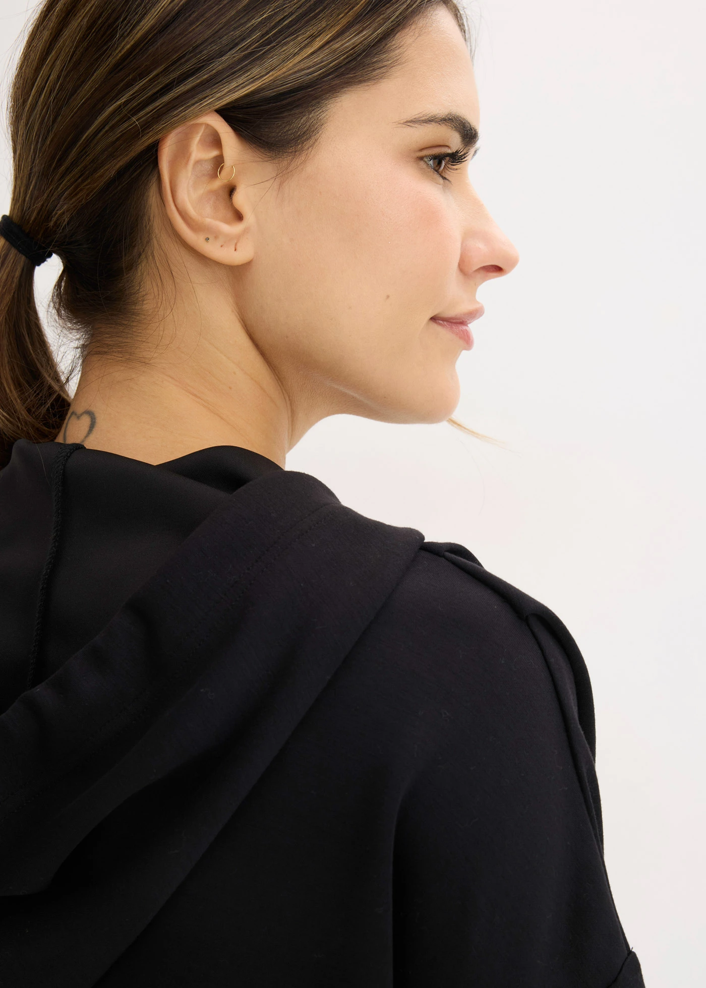 Huispak van scuba met korte top • zwart • bonprix online shop