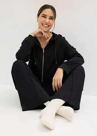 Costum de casă din material tip scuba • negru • magazin bonprix