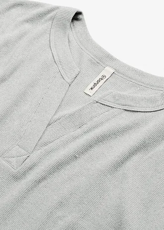 Robe d’intérieur en douce maille côtelée • gris chiné • Boutique bonprix