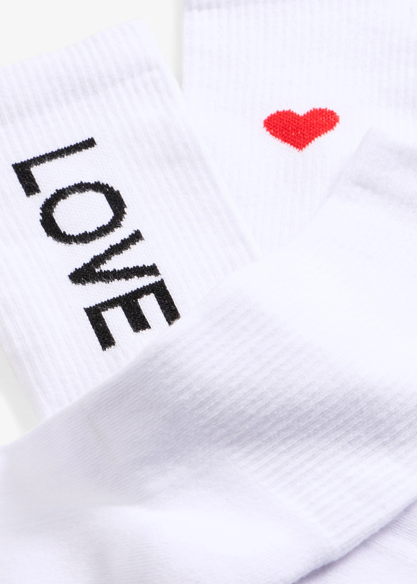 Lot de 4 paires de chaussettes avec coton • blanc-fraise • Boutique bonprix