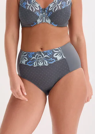 Corrigerende slip met fijn borduursel, Kleur: granietgrijs