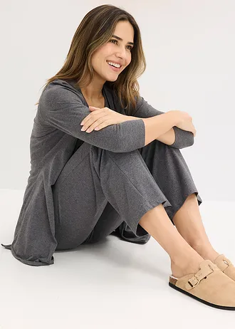 Loungewear huispak met viscose (3-dlg. set) • grijs gemêleerd • bonprix online shop