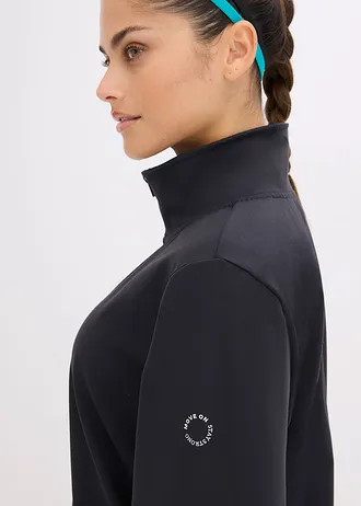 Geacă sport oversize din material stabil cu textură ca de bumbac • negru/antracit • magazin bonprix