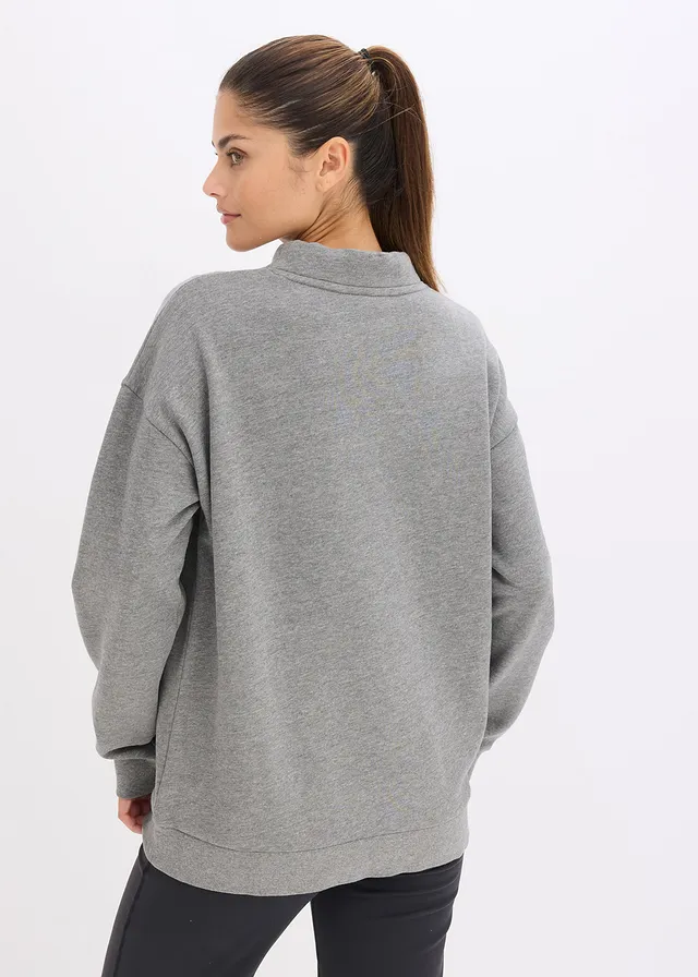 Sweater van biologisch katoen, Kleur: grijs gemêleerd
