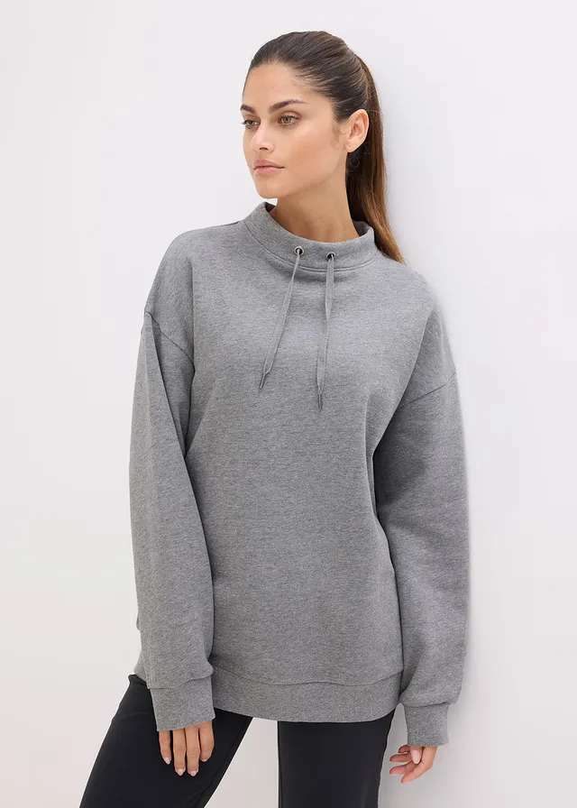 Sweater van biologisch katoen, Kleur: grijs gemêleerd