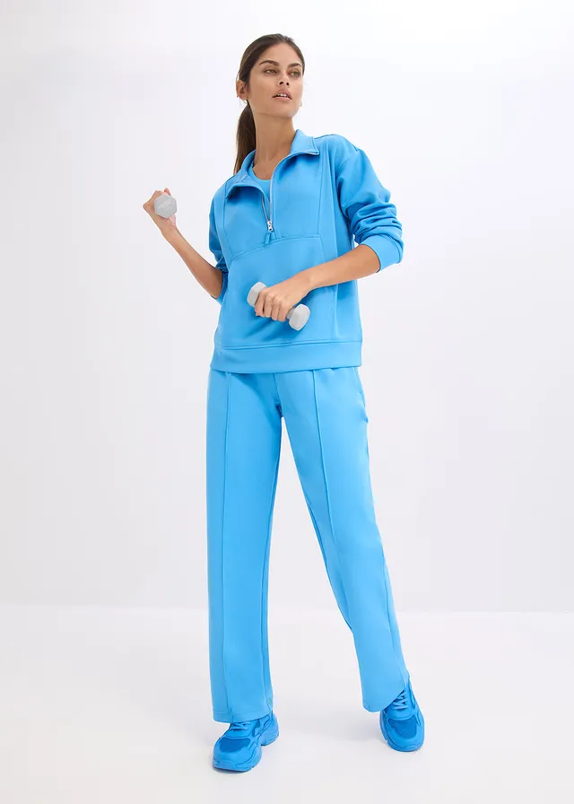 Veste de sport à col montant, Couleur: bleu brillant