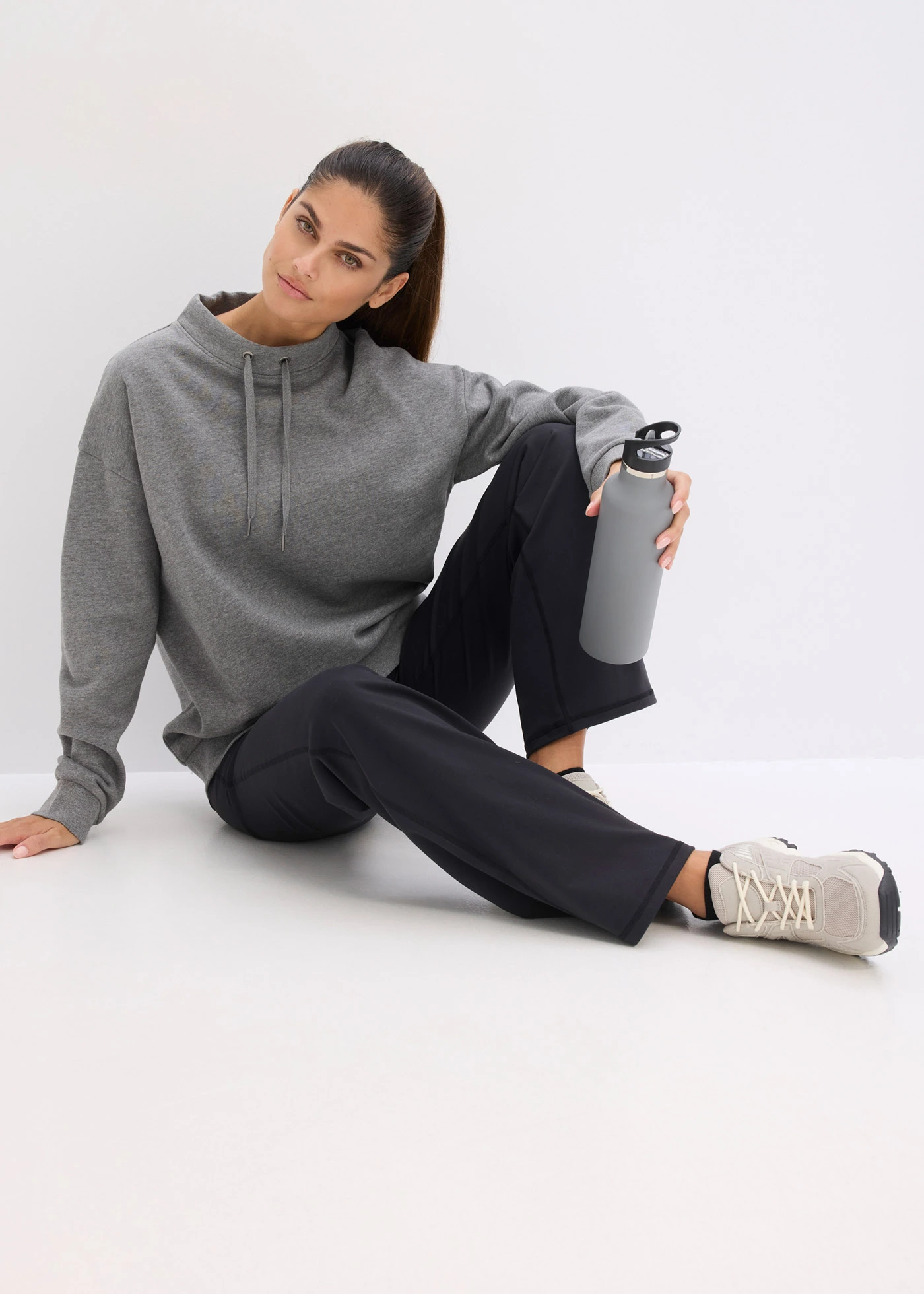 Bluza z czystej bawełny organicznej • szary melanż • sklep bonprix