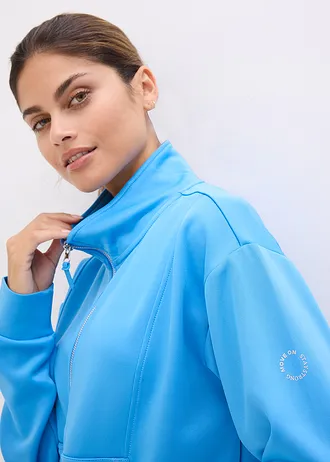 Jachetă sport cu guler înalt • albastru briliant • magazin bonprix