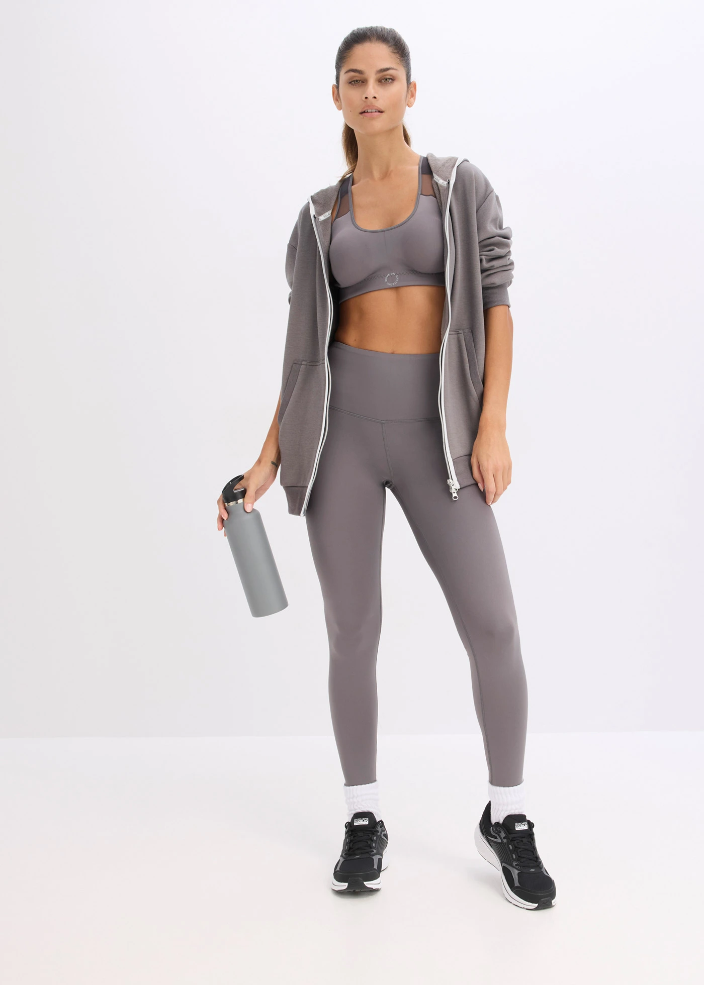 Thermo sweatvest, sneldrogend • granietgrijs • bonprix online shop