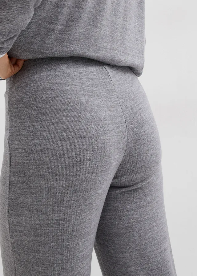 Jersey broek in gebreide look • grijs gemêleerd • product-page.page-title-suffix