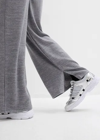 Pantaloni din jerse cu aspect tricotat • gri melanj melanj • magazin bonprix