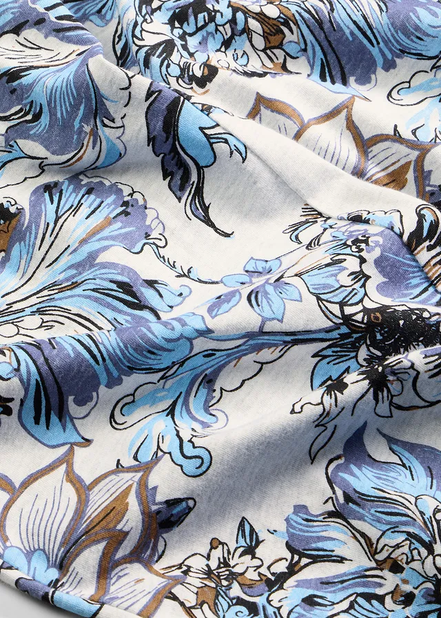 Pyjama en coton doux • bleu jean-écru chiné imprimé • product-page.page-title-suffix