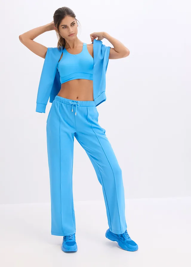 Sport bh met racerback en lichte steun briljantblauw