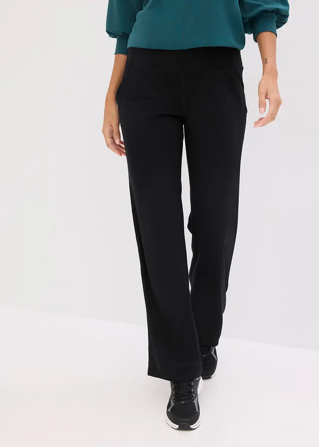 Pantalon de sport à poches latérales, séchage rapide, Couleur: noir