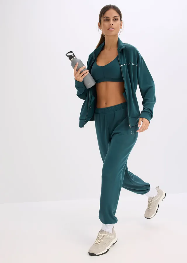 Soutien-gorge de sport en matière côtelée, maintien léger • vert pétrole • product-page.page-title-suffix