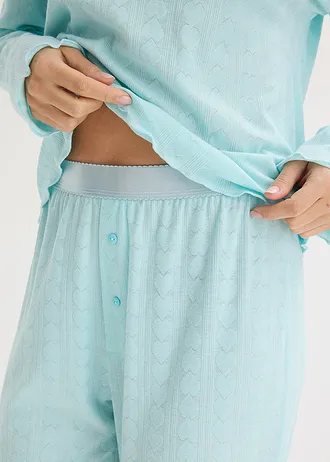 Pyjama léger à motif cœurs • menthe • Boutique bonprix