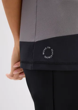 Funkciós póló struktúrás hatással • gránitszürke-fekete • bonprix áruház