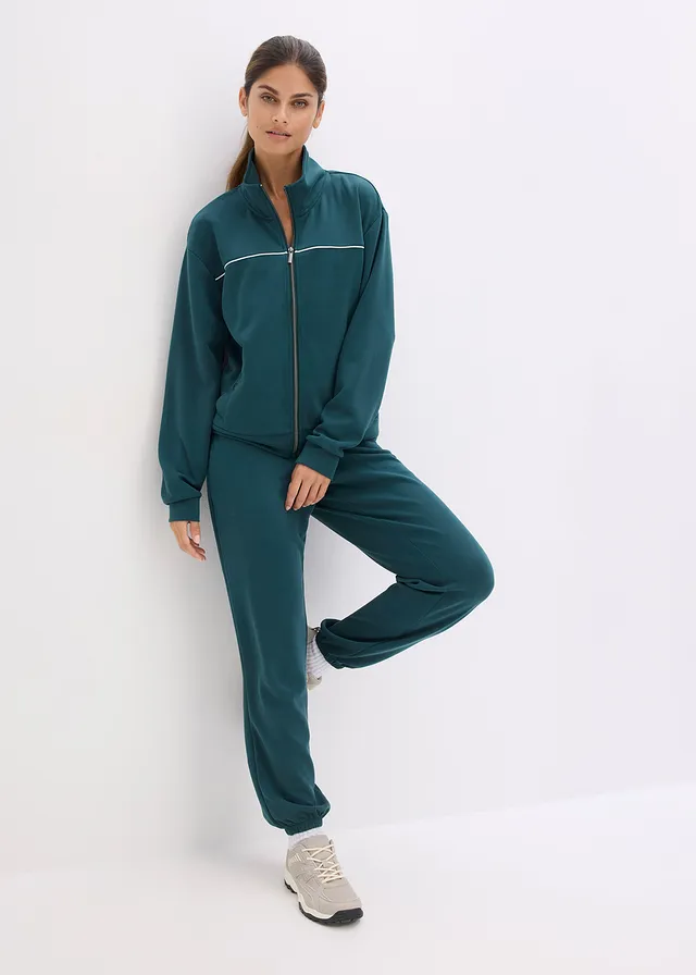 Veste de sport ultra-douce avec modal, Couleur: vert pétrole