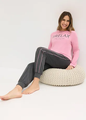Pijama din bumbac moale • violet-orhidee fumuriu-gri-antracit melanj • magazin bonprix