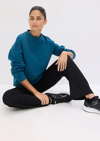 Oversized sweater van katoen • blauwpetrol • bonprix online shop