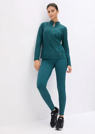 Outdoor jas met halve ritssluiting, sneldrogend • petrolgroen • bonprix online shop