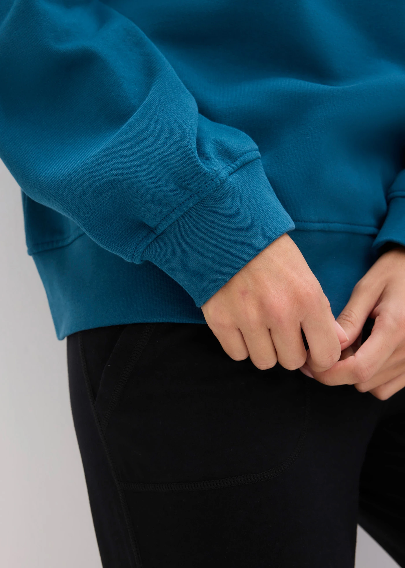 Oversized sweater van puur katoen • blauwpetrol • bonprix online shop