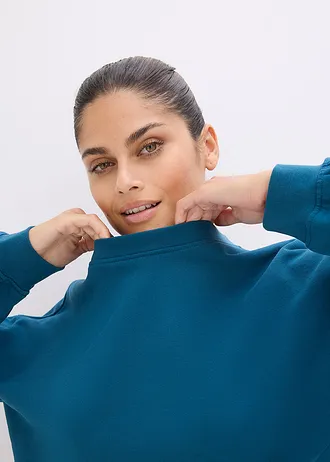 Bluză casual oversize din bumbac 100% • albastru-petrol • magazin bonprix