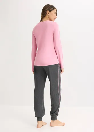 Pijama din bumbac moale • violet-orhidee fumuriu-gri-antracit melanj • magazin bonprix