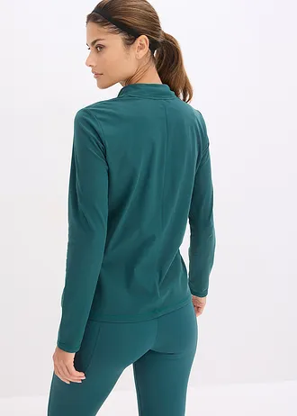 Veste de sport chaude à séchage rapide, demi-zip, Couleur: vert pétrole
