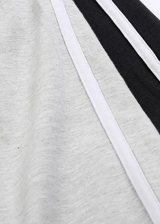 Jersey broek van elastisch biologisch katoenmix (set van 2) • zwart+lichtgrijs gemêleerd • bonprix online shop