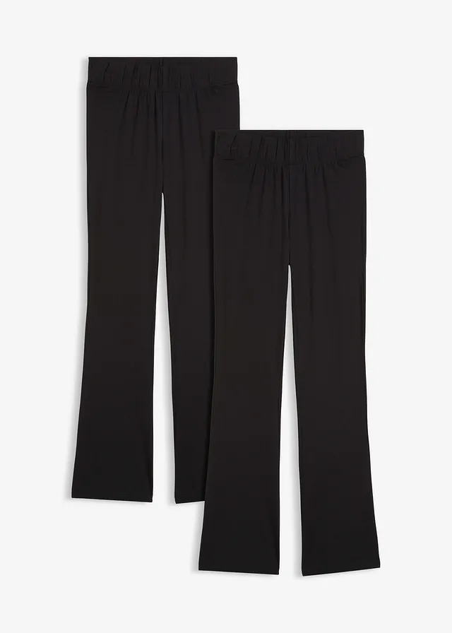 Lot de 2 leggings évasés, Couleur: noir