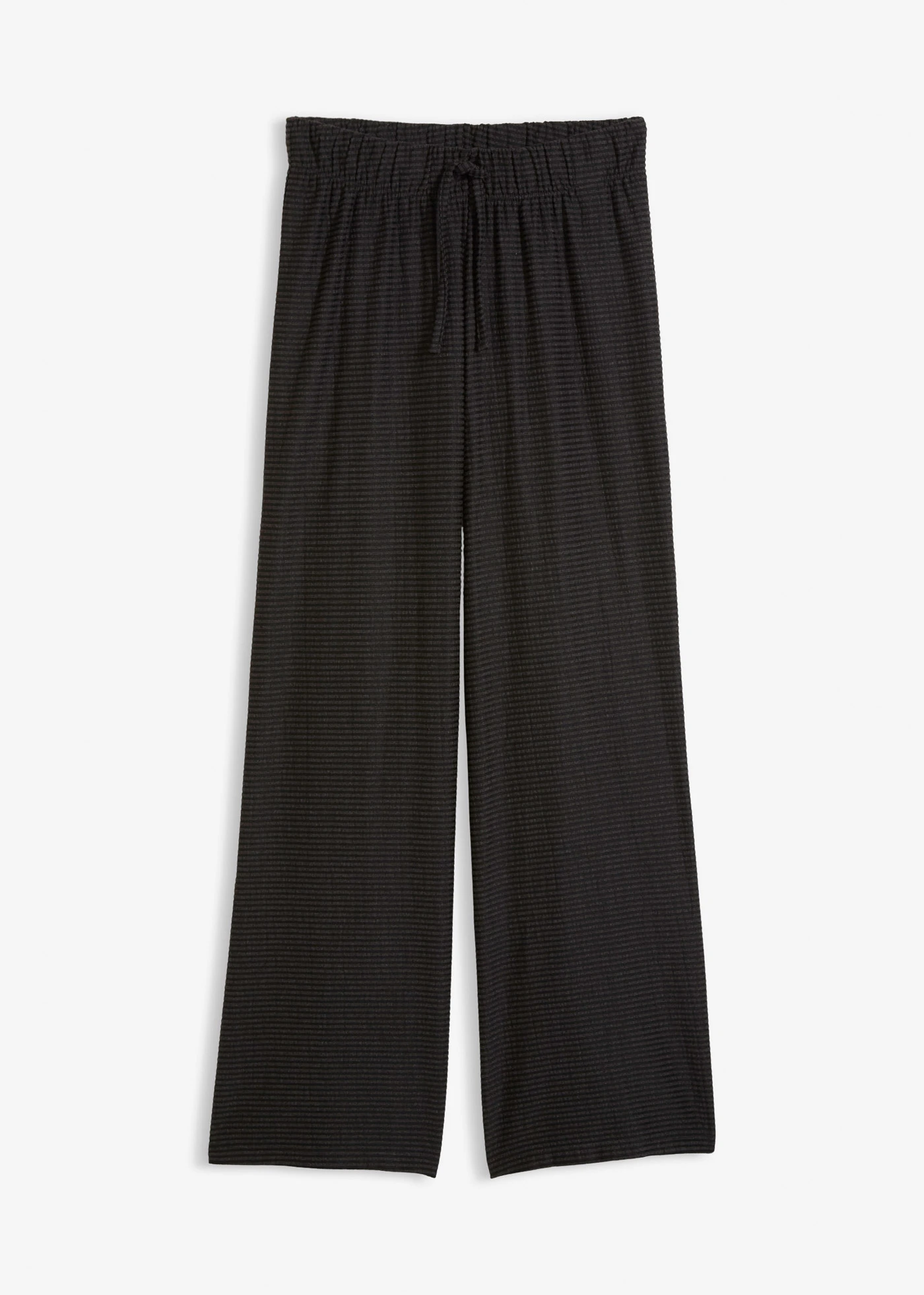 Pantaloni cu dungi din jerse, cu șiret, din amestec cu bumbac • antracit melanj/negru cu dungi • magazin bonprix