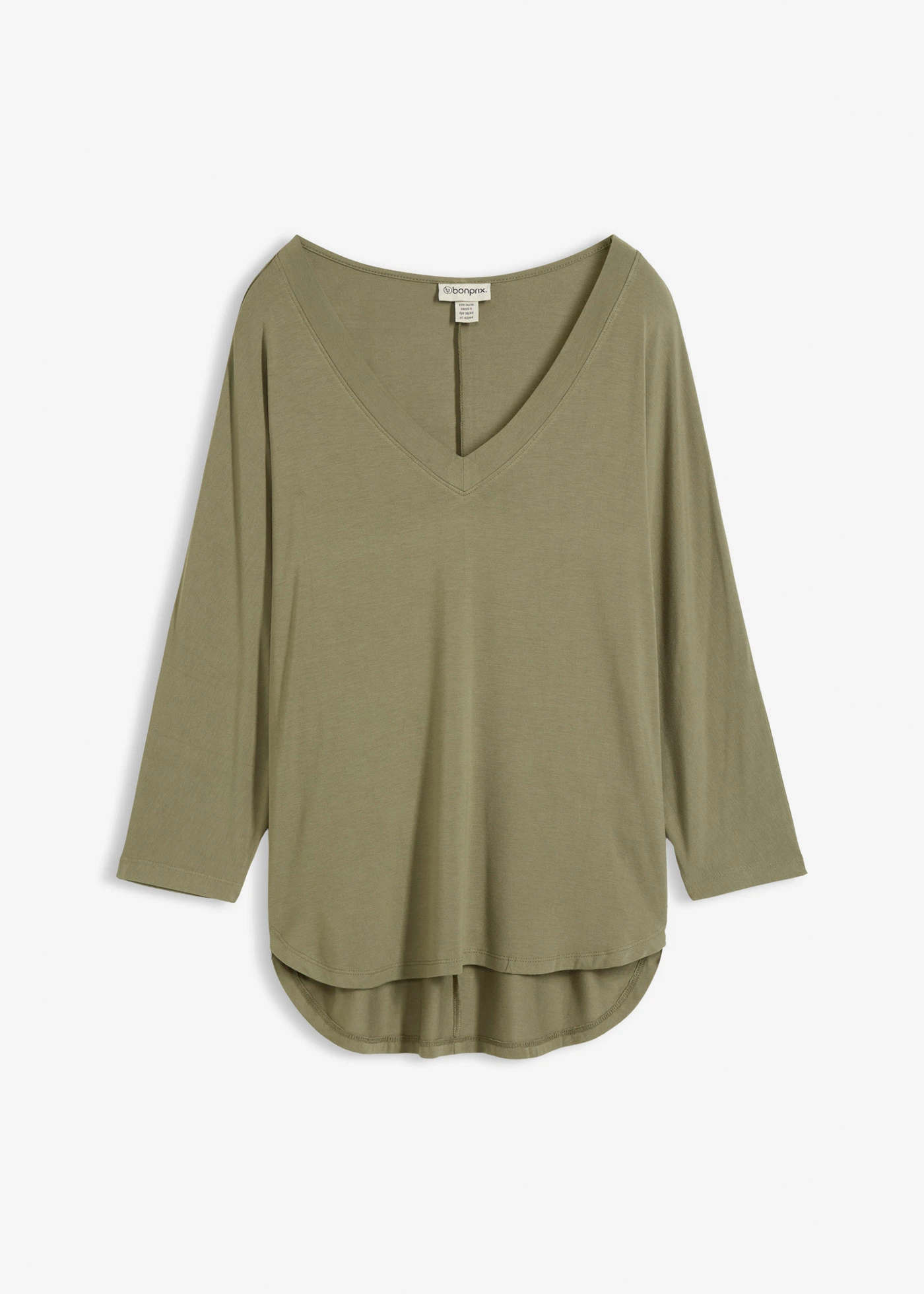 Shirt in een mix van viscose en elastan • olijfgroen • bonprix online shop