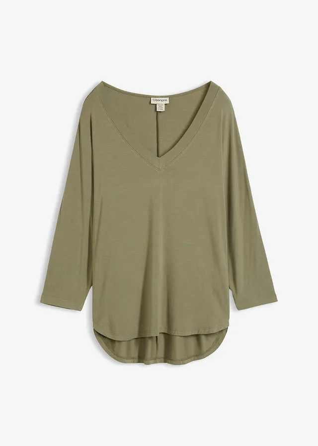 T-shirt fluide • olive • Boutique bonprix