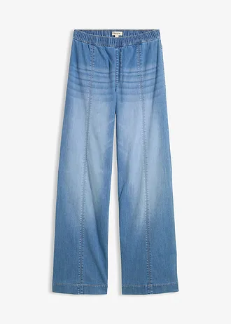 Wide leg jeans high waist, comfortband full length