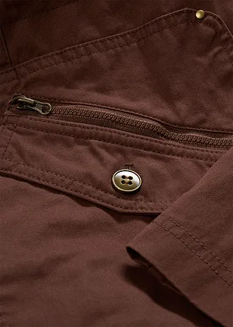 Parka courte en coton à col montant, cintrée • marron • Boutique bonprix