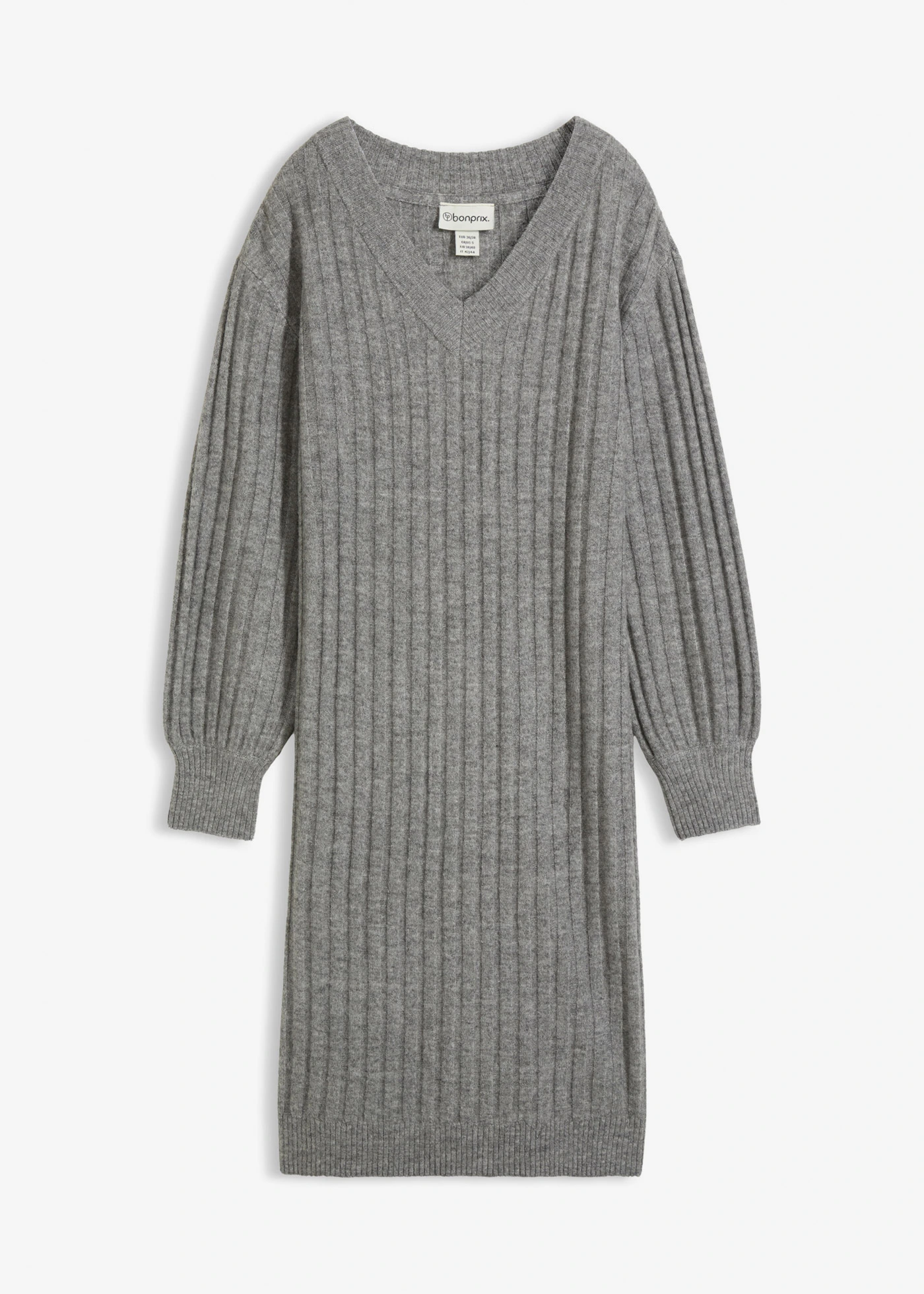 Rochie tricotată • gri melanj • magazin bonprix