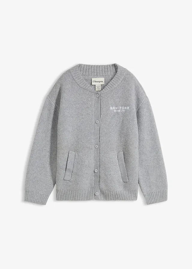 Oversize-pletený sveter • svetlosivá melírovaná/biela • obchod bonprix