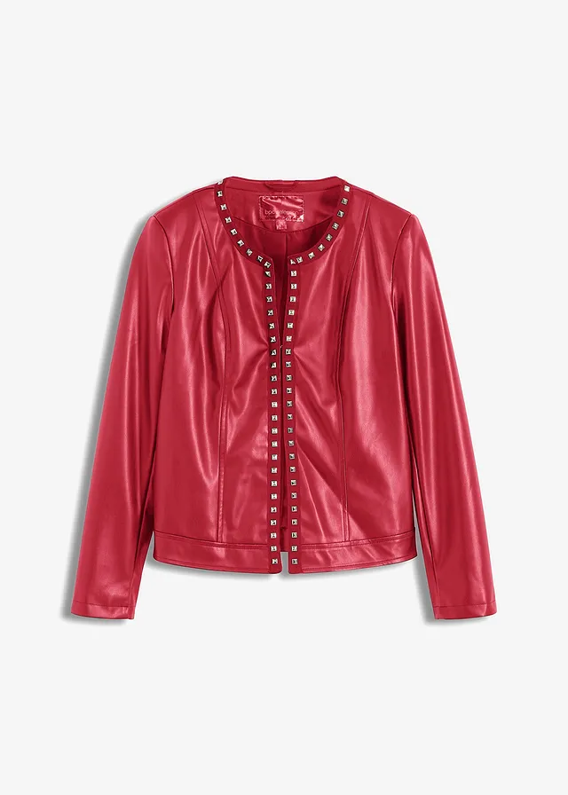 Imitatieleren blazer met studs