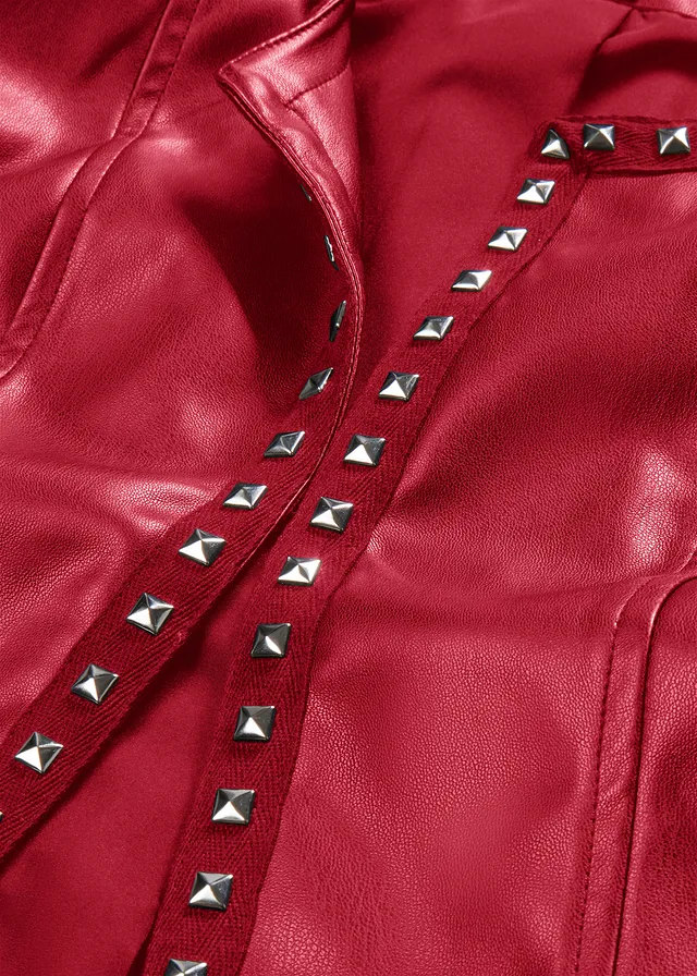 Imitatieleren blazer met studs • kersenrood • product-page.page-title-suffix