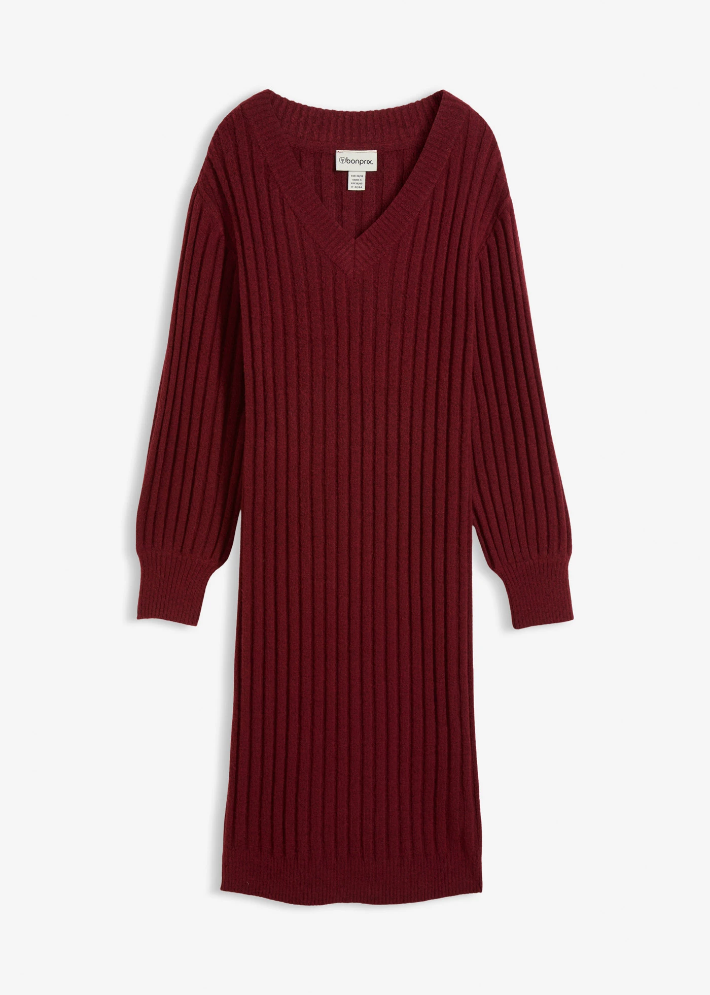 Rochie tricotată • roșu rubiniu • magazin bonprix