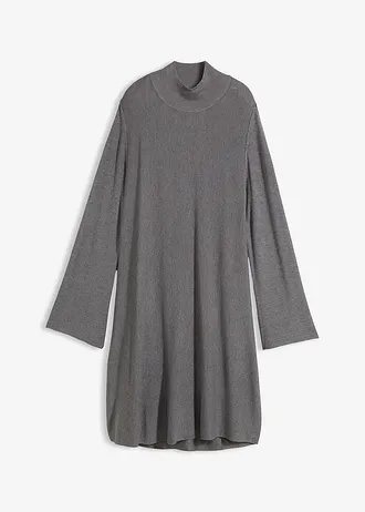Robe trapèze en maille, viscose majoritaire, Couleur: gris chiné