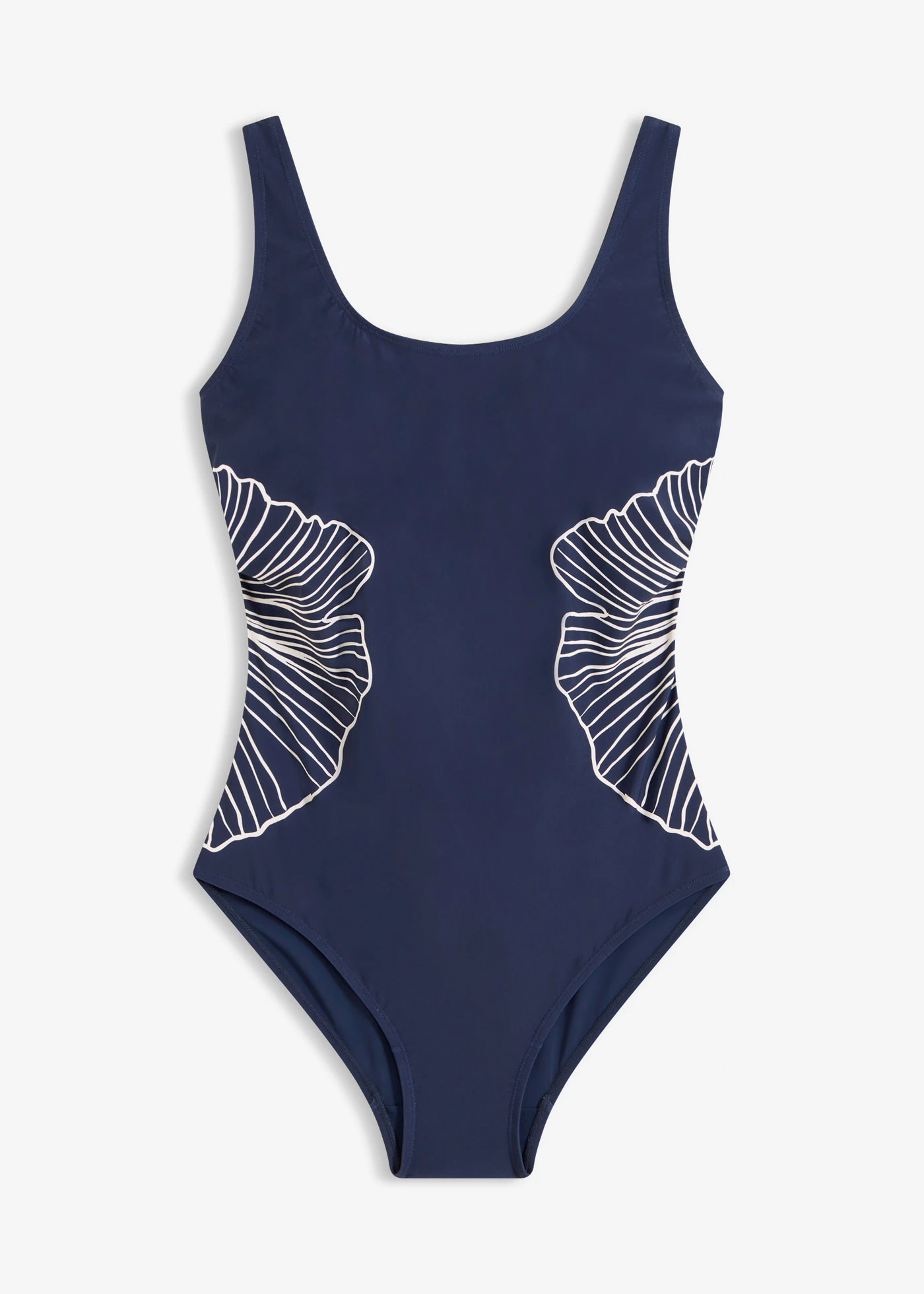 Maillot sculptant avec imprimé placé, maintien léger • bleu foncé imprimé • Boutique bonprix
