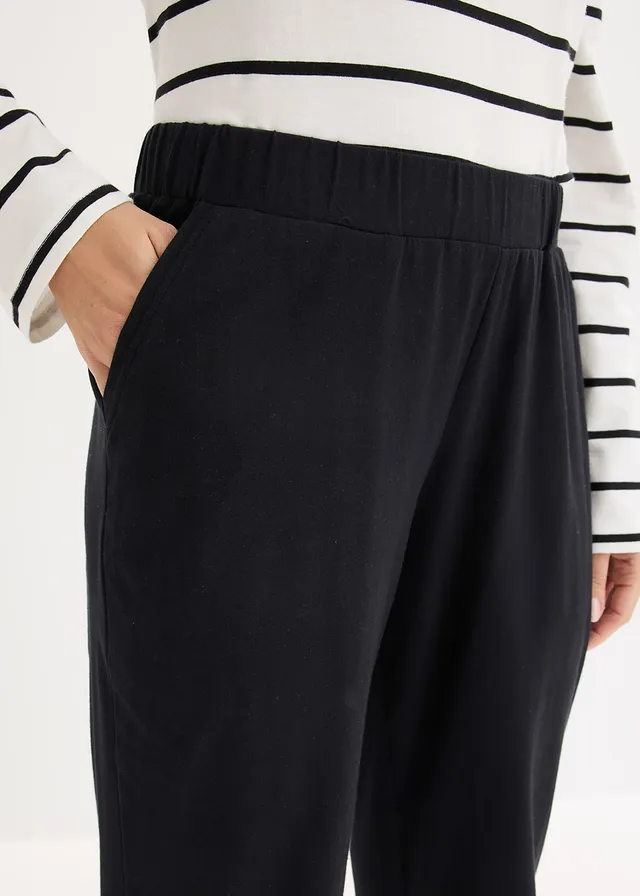 Pijama din bumbac 100% • ecru/negru dungat • magazin bonprix