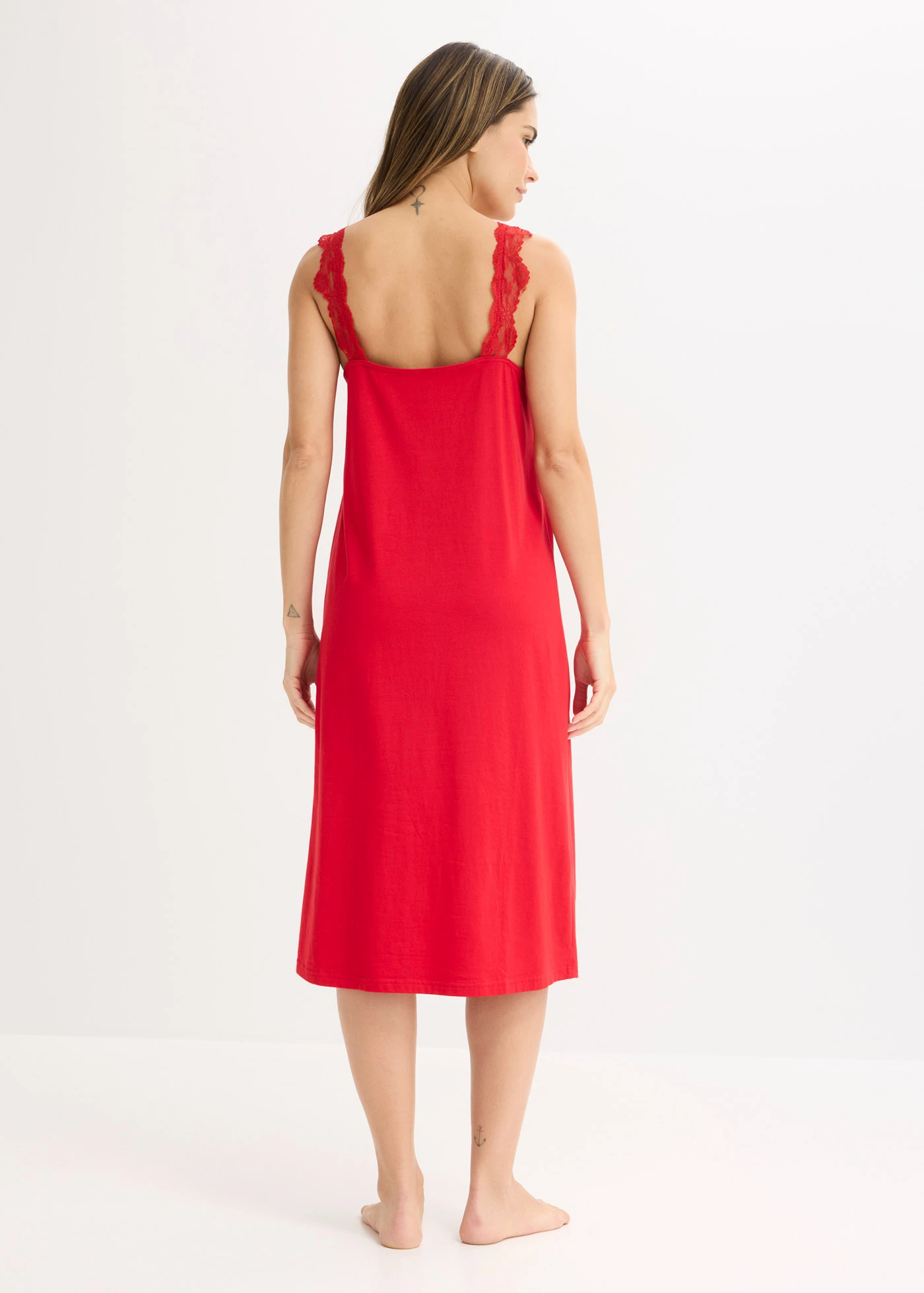 Nachthemd met kant • salsarood • bonprix online shop