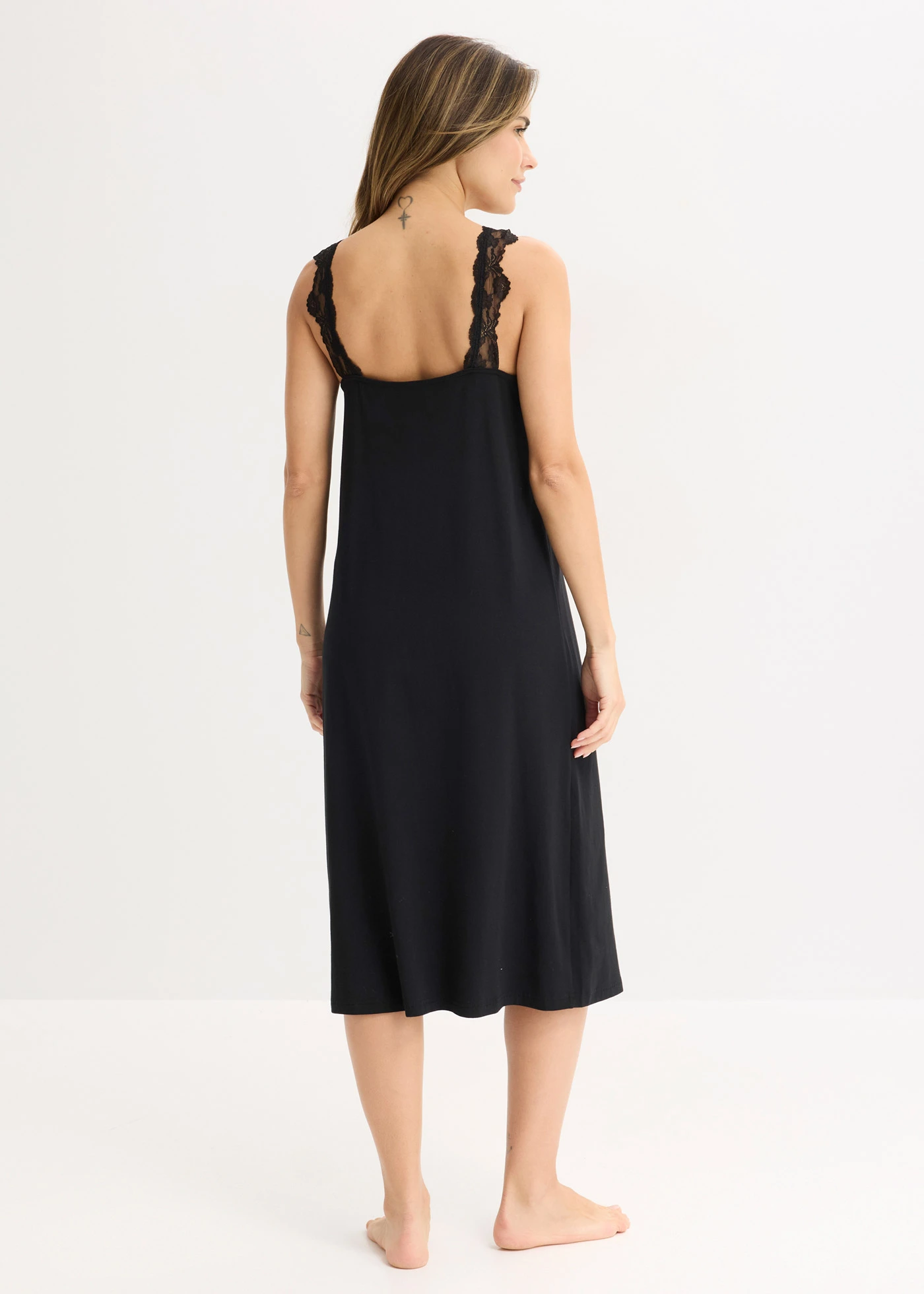 Chemise de nuit à dentelle • noir • Boutique bonprix