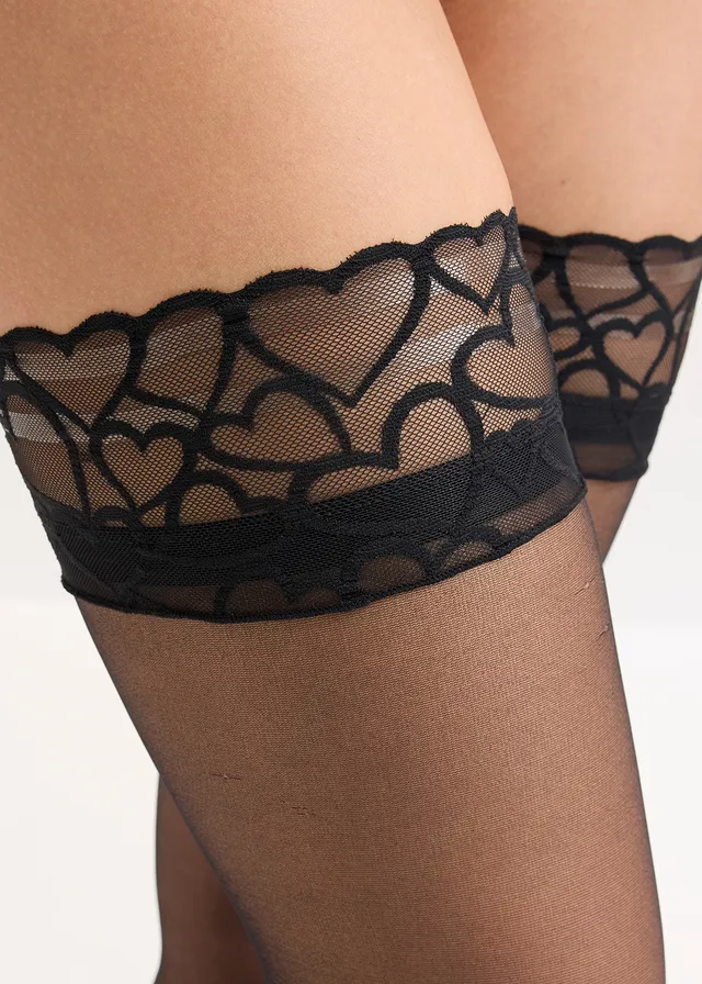 Bas auto-agrippants avec dentelle 20den • noir • product-page.page-title-suffix
