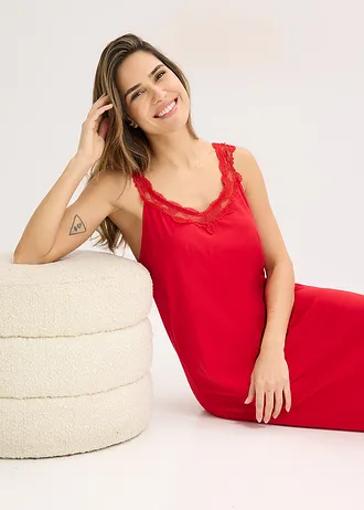 Cămașă de noapte cu dantelă • roșu-salsa • magazin bonprix