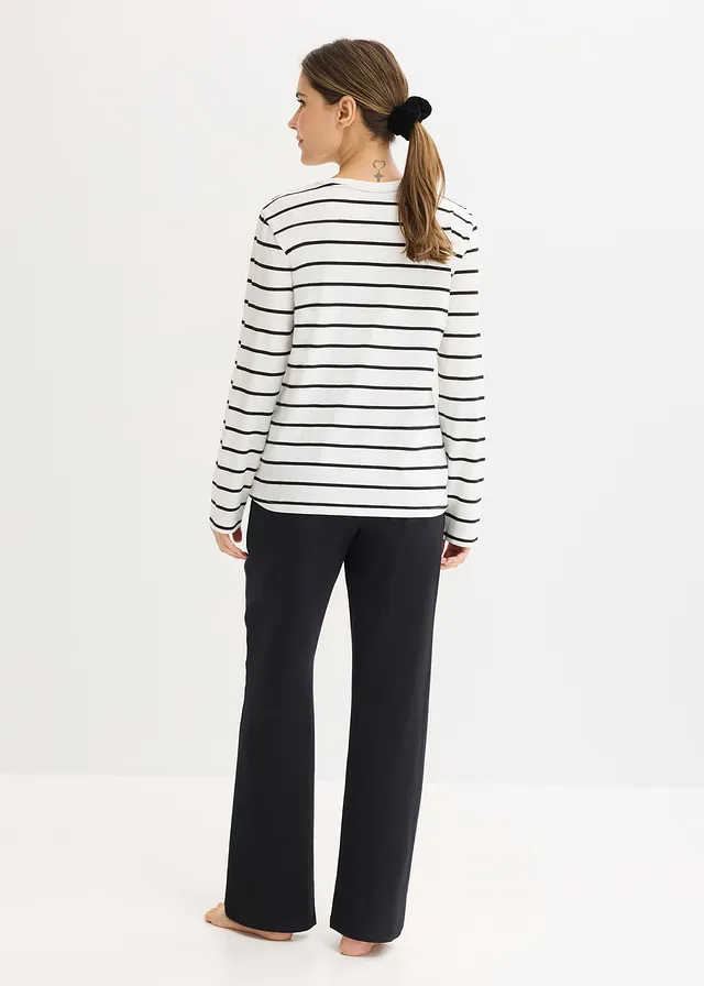 Pyjama 100% coton • écru/noir rayé • product-page.page-title-suffix